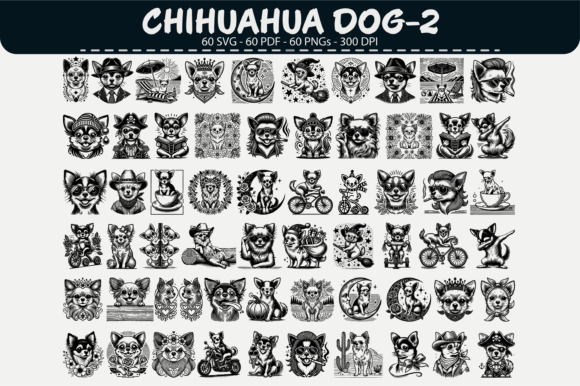 60 Chihuahua Dog Vector Clipart Designs