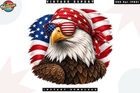 American Eagle with Sunglasses PNG Design Guide
