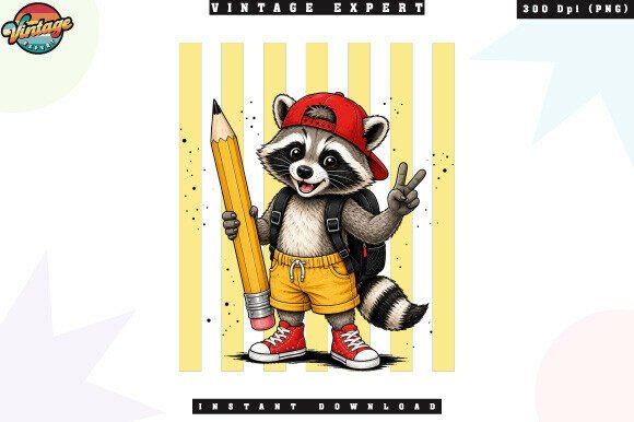 Elevating Print-on-Demand with the Cute Back to School Raccoon PNG Trend