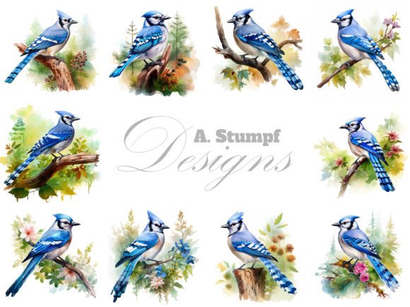 Enhancing Creative Projects with the Blue Jay Clipart Watercolor Bird Bundle