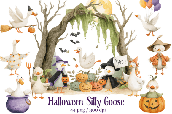 Halloween Silly Goose Clipart Bundle Guide
