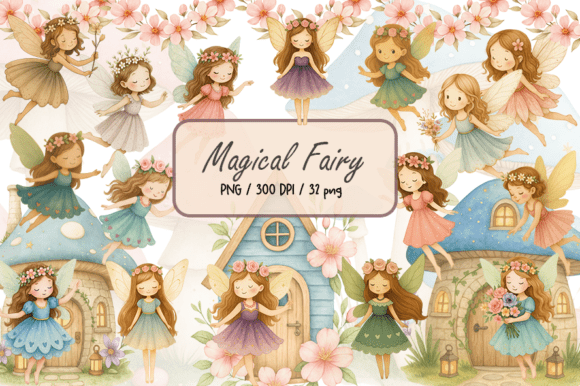 Magical Fairy Clipart Bundle: A Fantasy Resource for Creative Projects