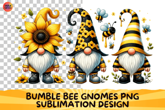 Strategic Application of Bumble Bee Gnomes Png Sublimation Design for Creative Business Growth