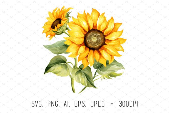 Unlocking Creative Potential with Watercolor Sunflower Sublimation Clipart