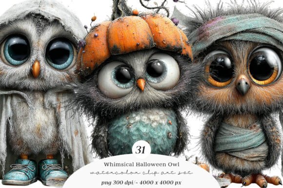 Whimsical Halloween Owl Clipart Ideas